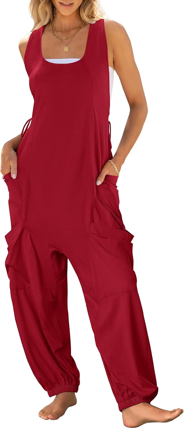 Trendy Summer Jumpsuit for Women - Casual Sleeveless Overalls