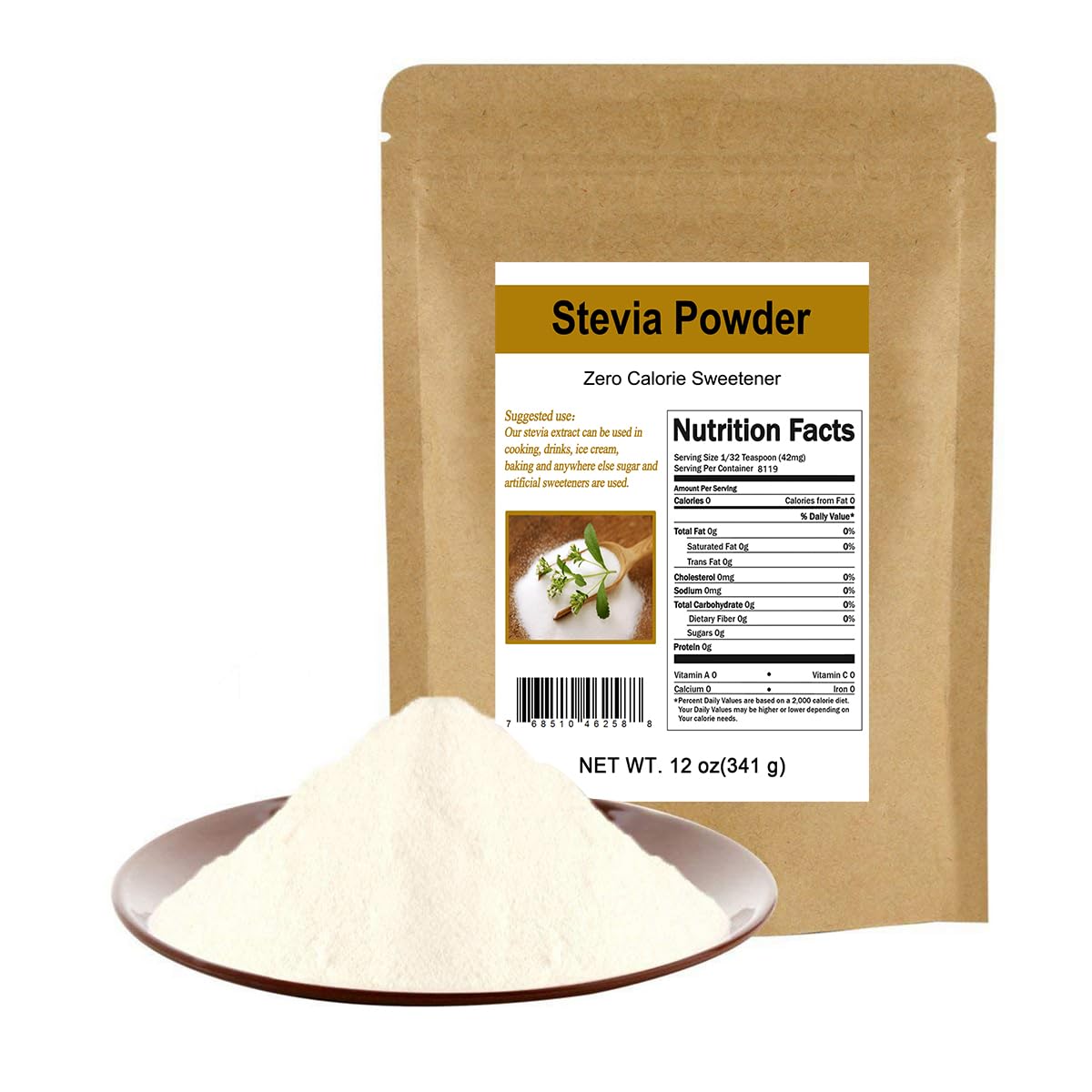 CCnature Stevia Powder Extract Natural Sweetener Zero Calorie