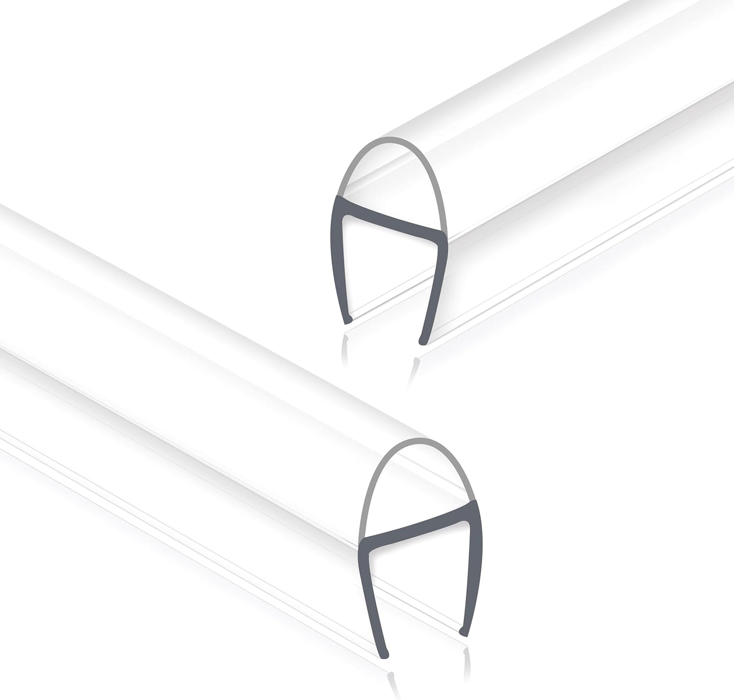 Frameless Shower Door Seal Strip 2 Pack for 3/8 Inch Glass