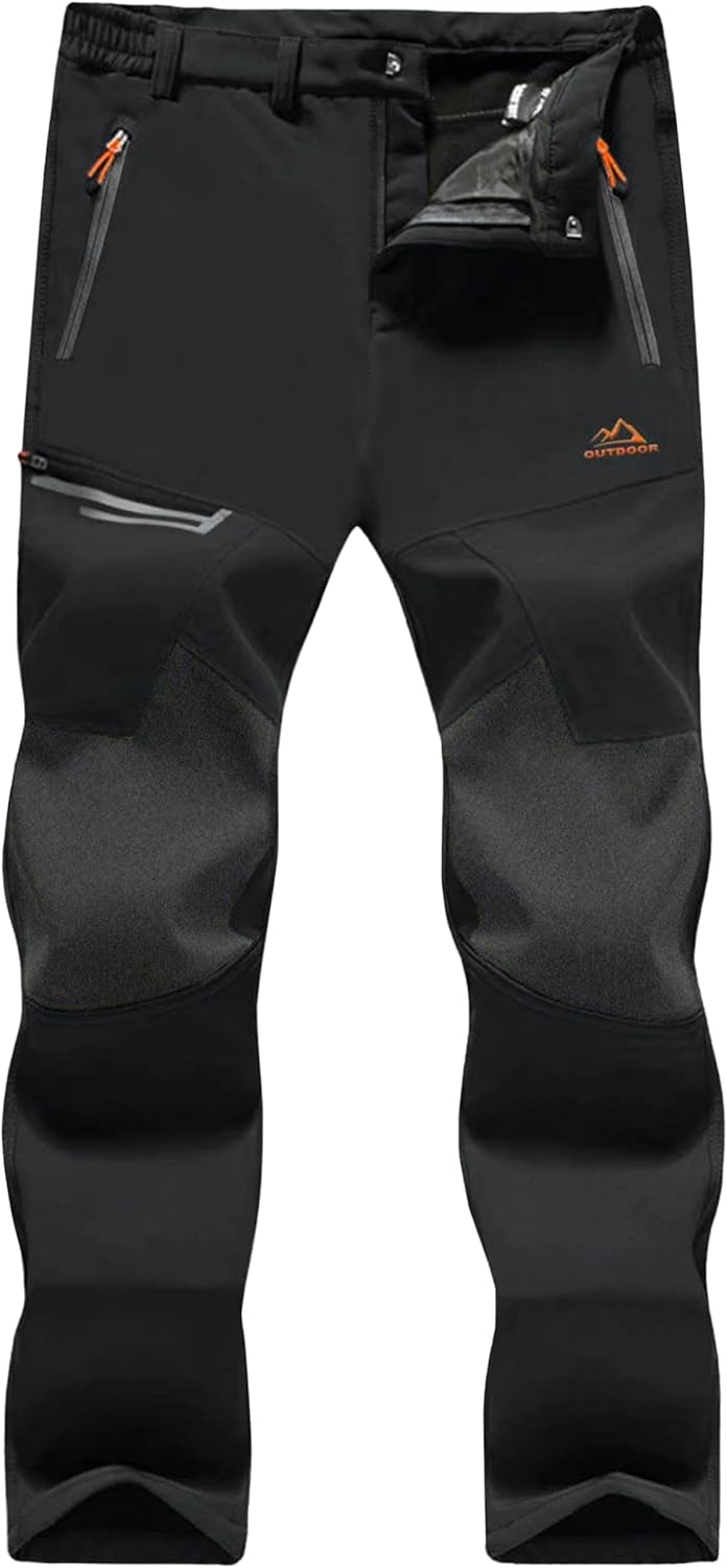 MAGCOMSEN Men's Winter Pants: Fleece Lined & Water Resistant