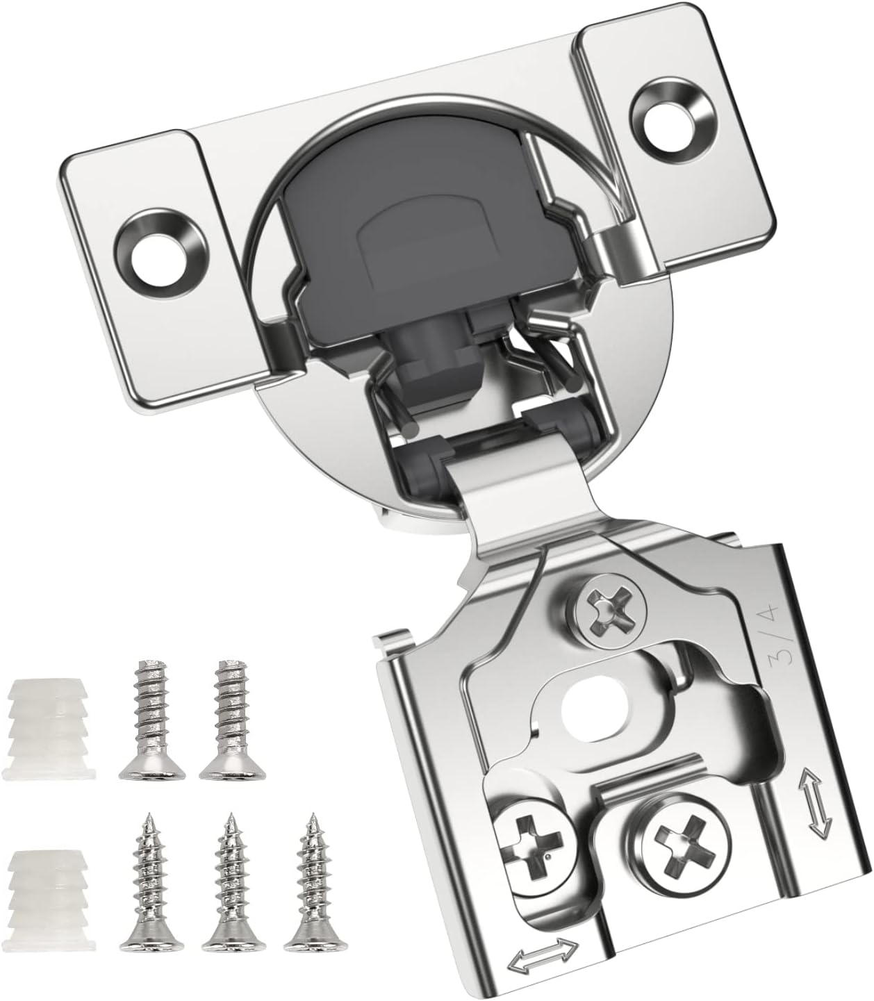 20 Pack 3/4in Overlay Soft Close Concealed Hinges for Cabinets