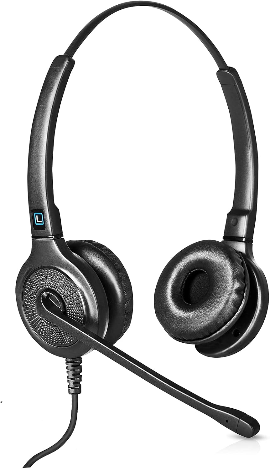 Leitner LH245 Corded Office Phone Headset for Landline Use