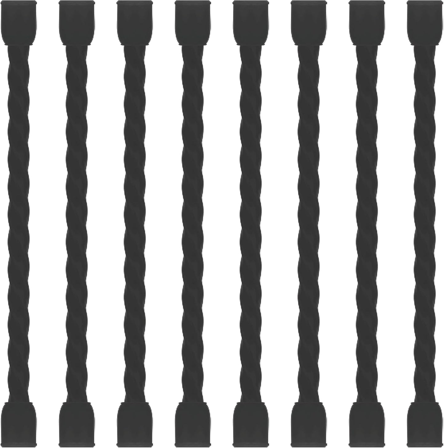 8Pcs Steel-Core Silicone Cable Ties - Organize with Ease!