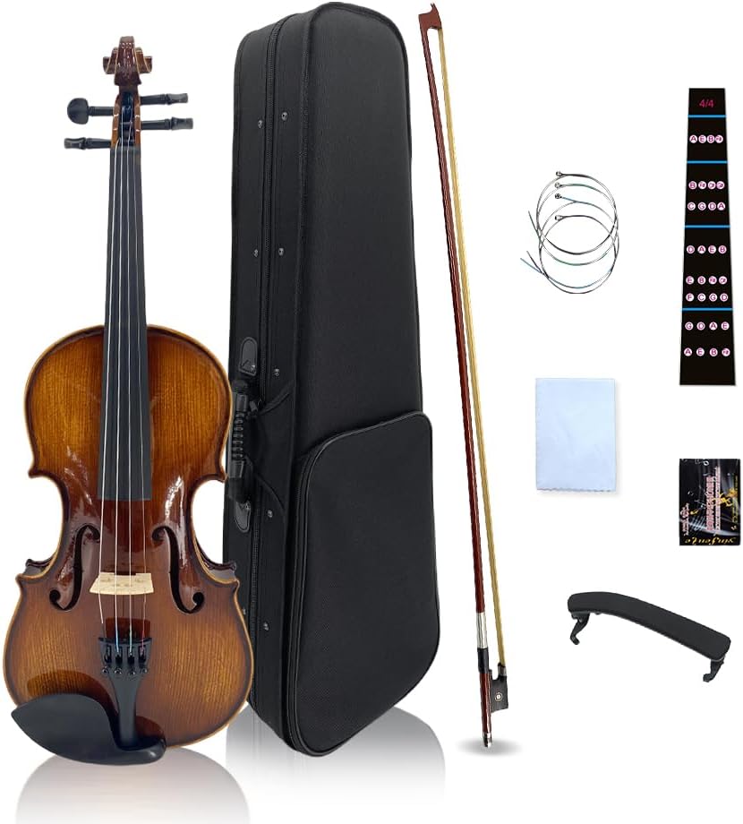 3/4 Violin Set for Beginners - Handmade Acoustic Fiddle Kit