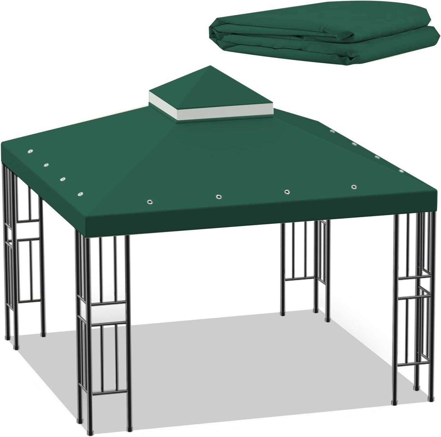 Sumfaller 10x10 FT Gazebo Replacement Canopy Top for Outdoor Use