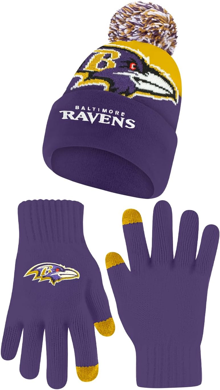 Ultra Game NFL Official Super Soft Winter Beanie and Gloves