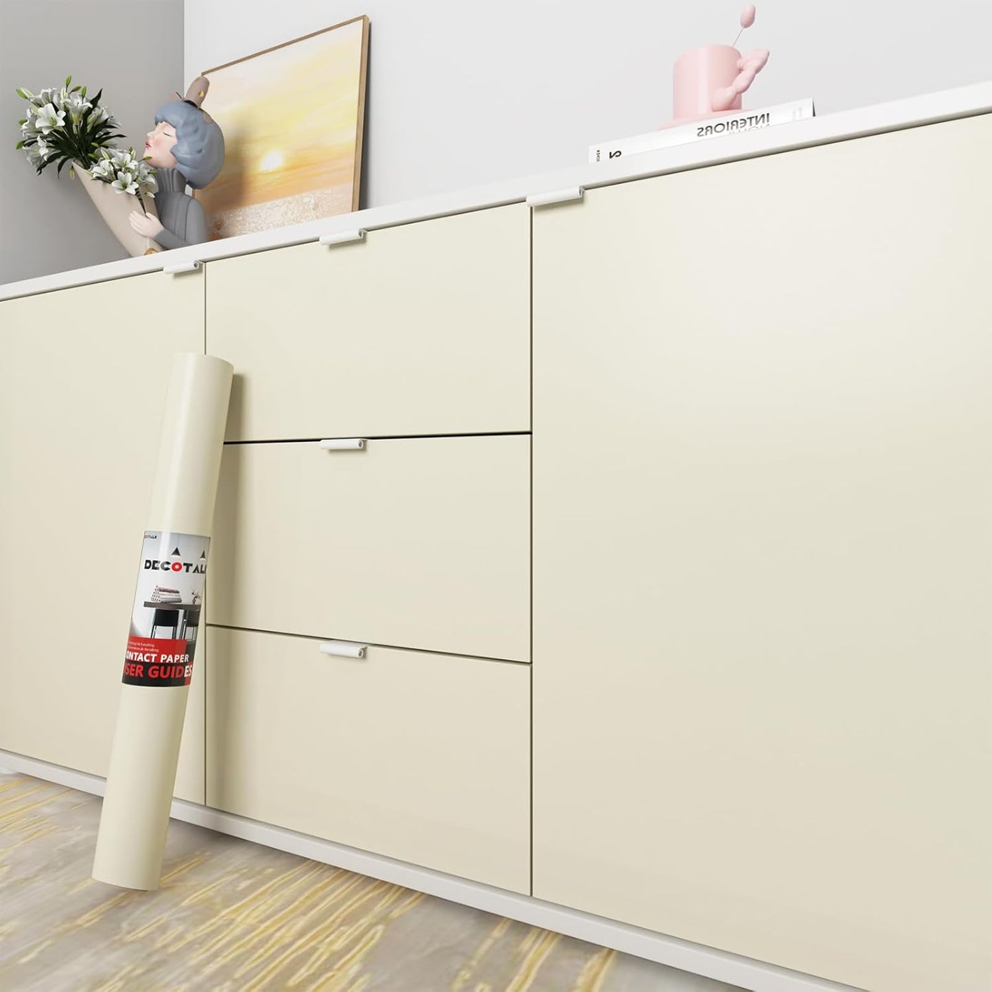 Decotalk 30x120 Beige Wallpaper Peel and Stick for Easy Decor