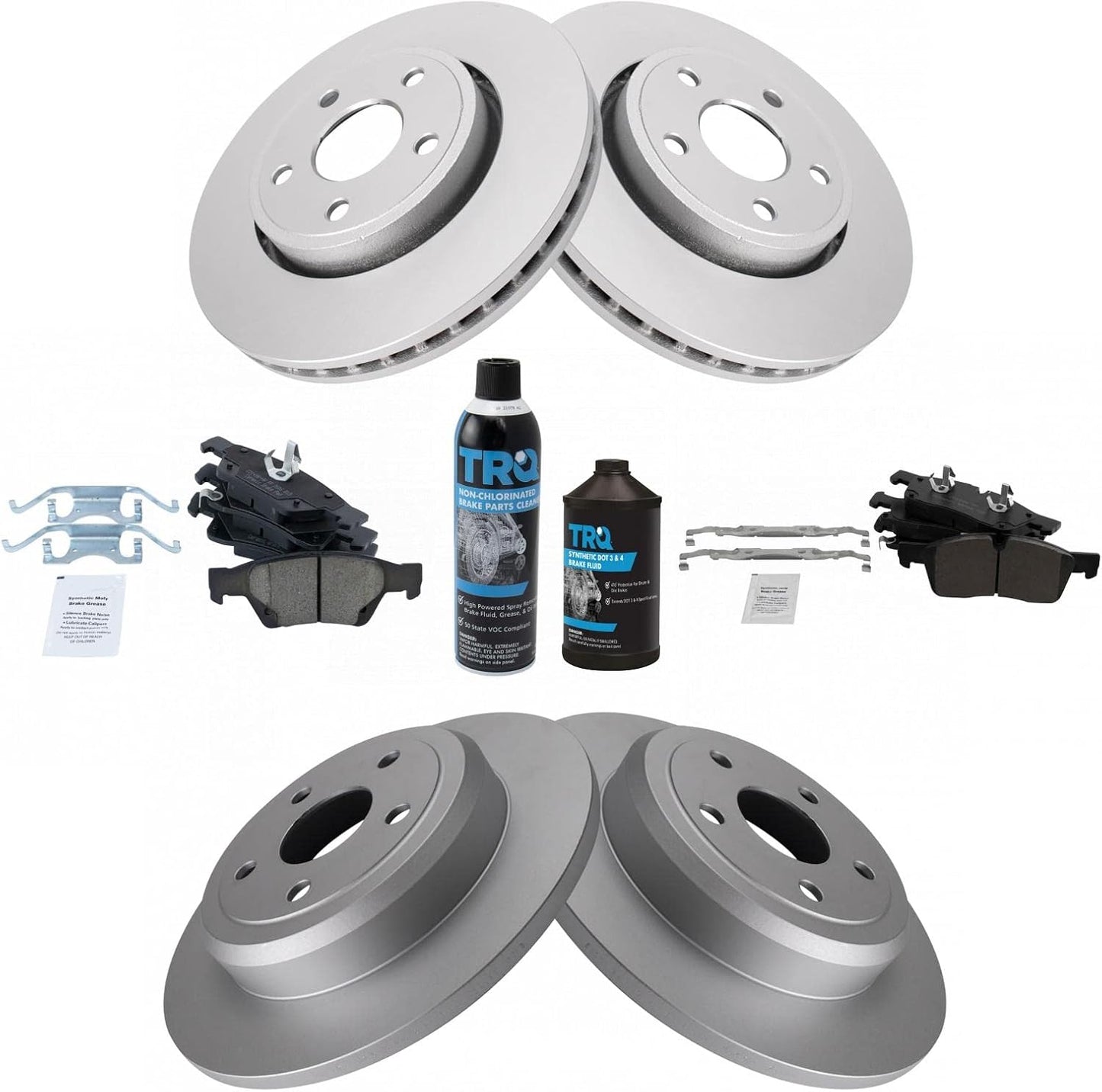 TRQ Front and Rear Brake Pad & Rotor Kit for Dodge Durango
