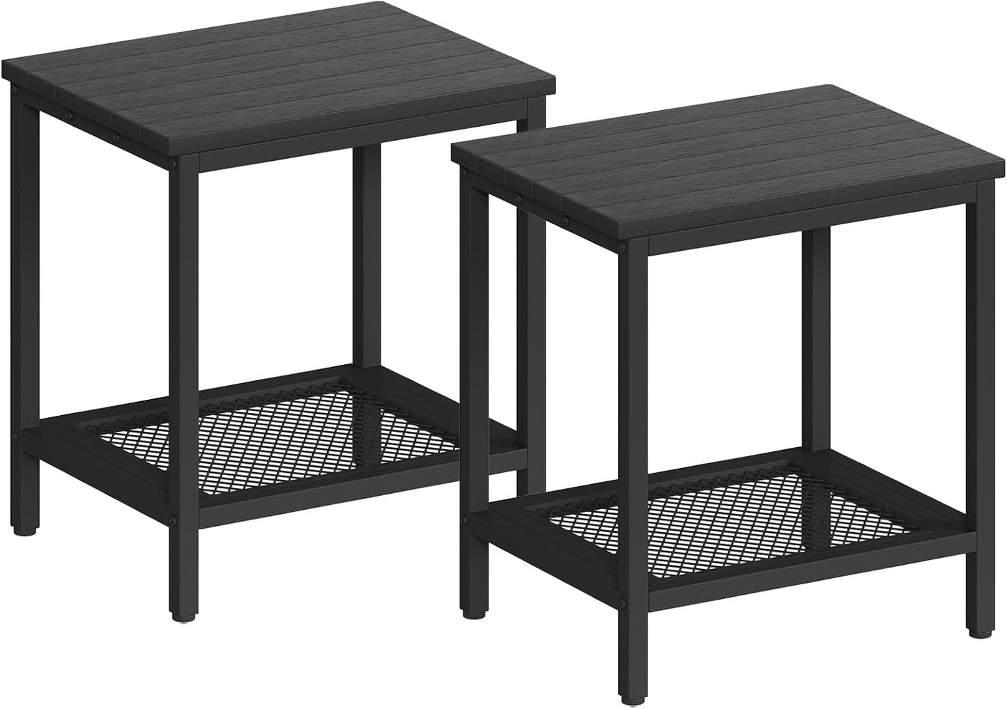 Rectangular Outdoor Side Table with Storage for Patio Use