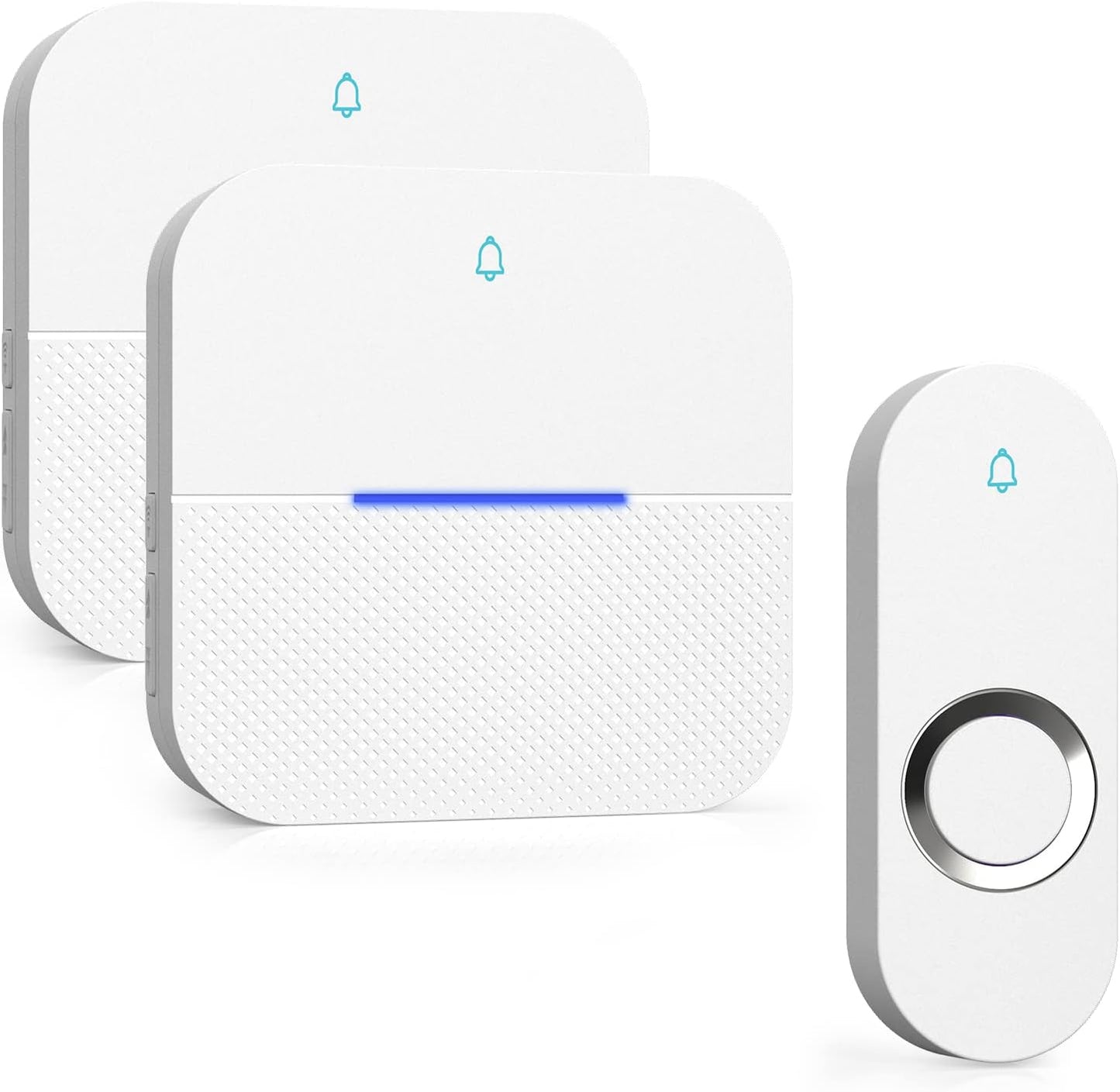 Long Range Wireless Doorbell Set - 1 Btn, 2 Receivers