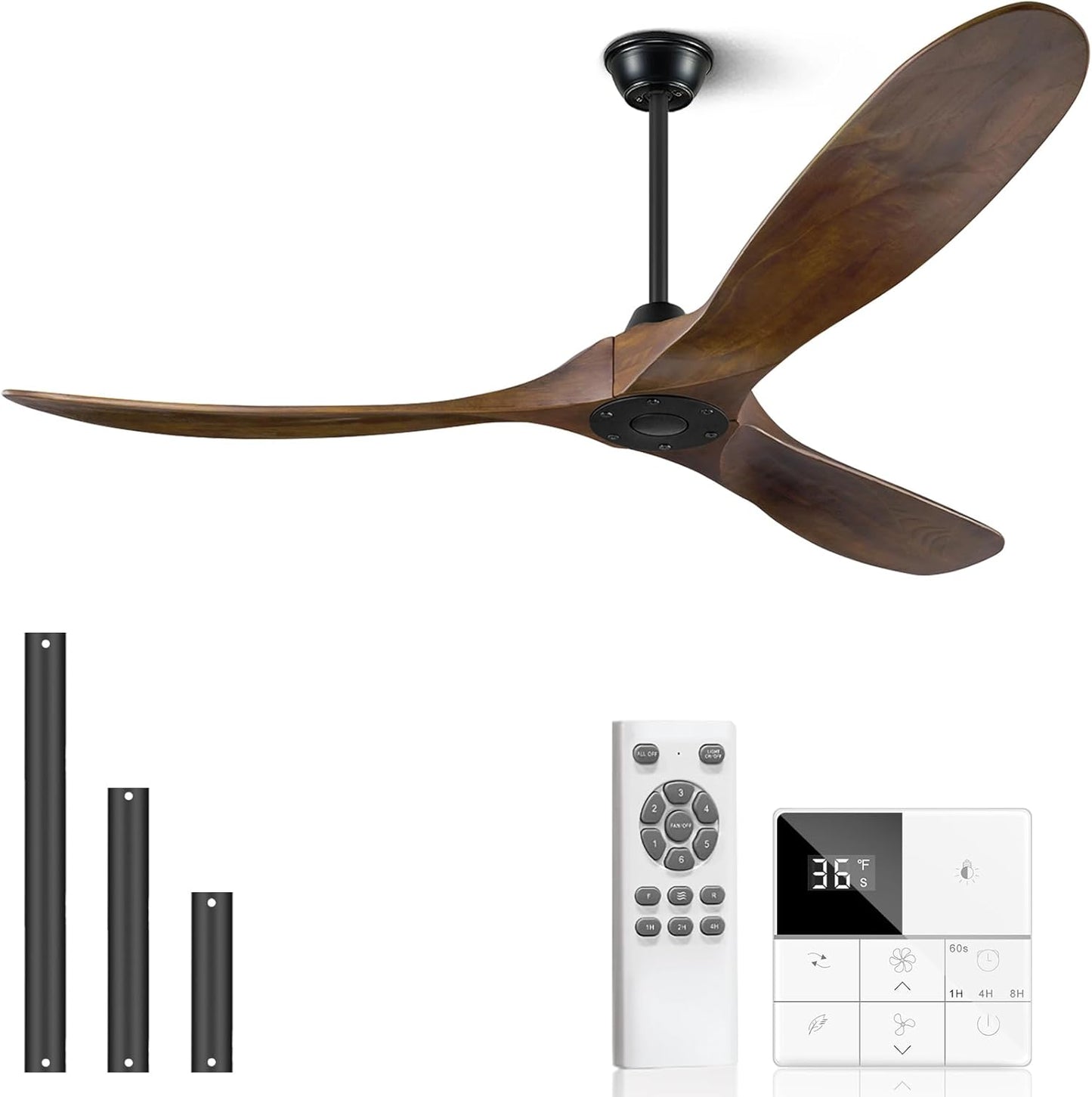 Eliora 72 Inch Ceiling Fan without Lights for Indoor Outdoor Use