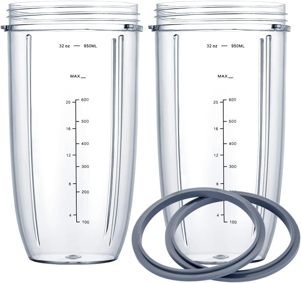 Nutribullet Blender Cups Set - Measuring Scale, Gaskets - 4PCS