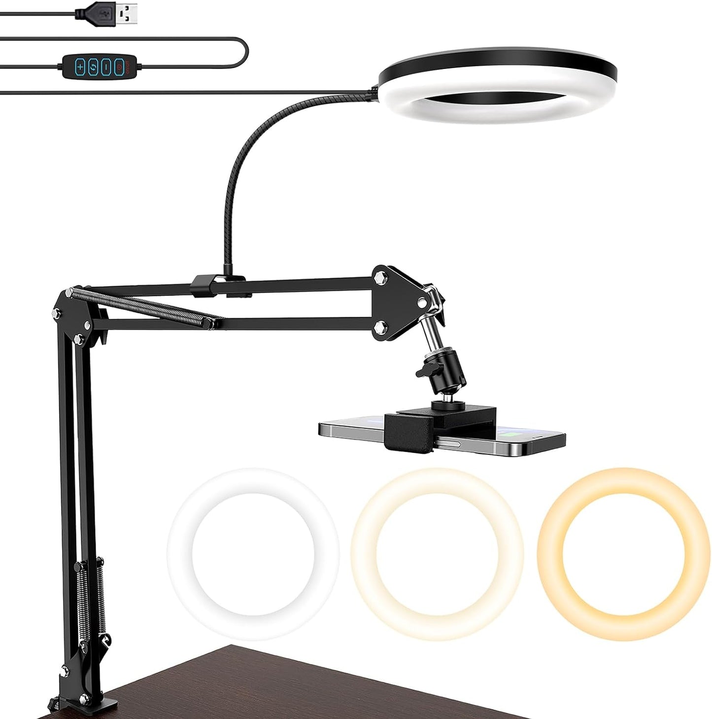 MagLoop: Professional Overhead Phone Mount with Ring Light