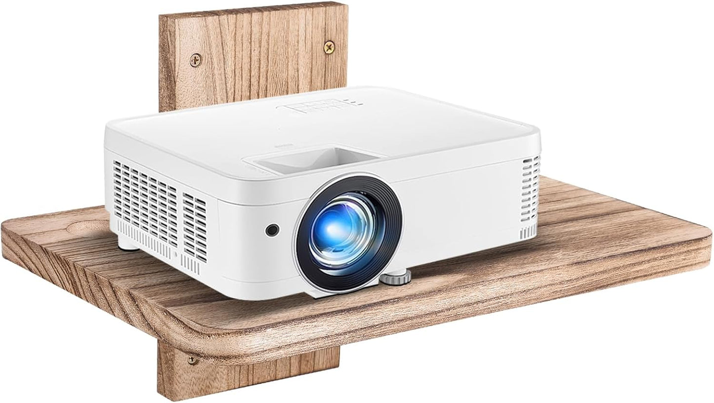 Wall-Mounted Wooden Shelf: HDMI Connectivity