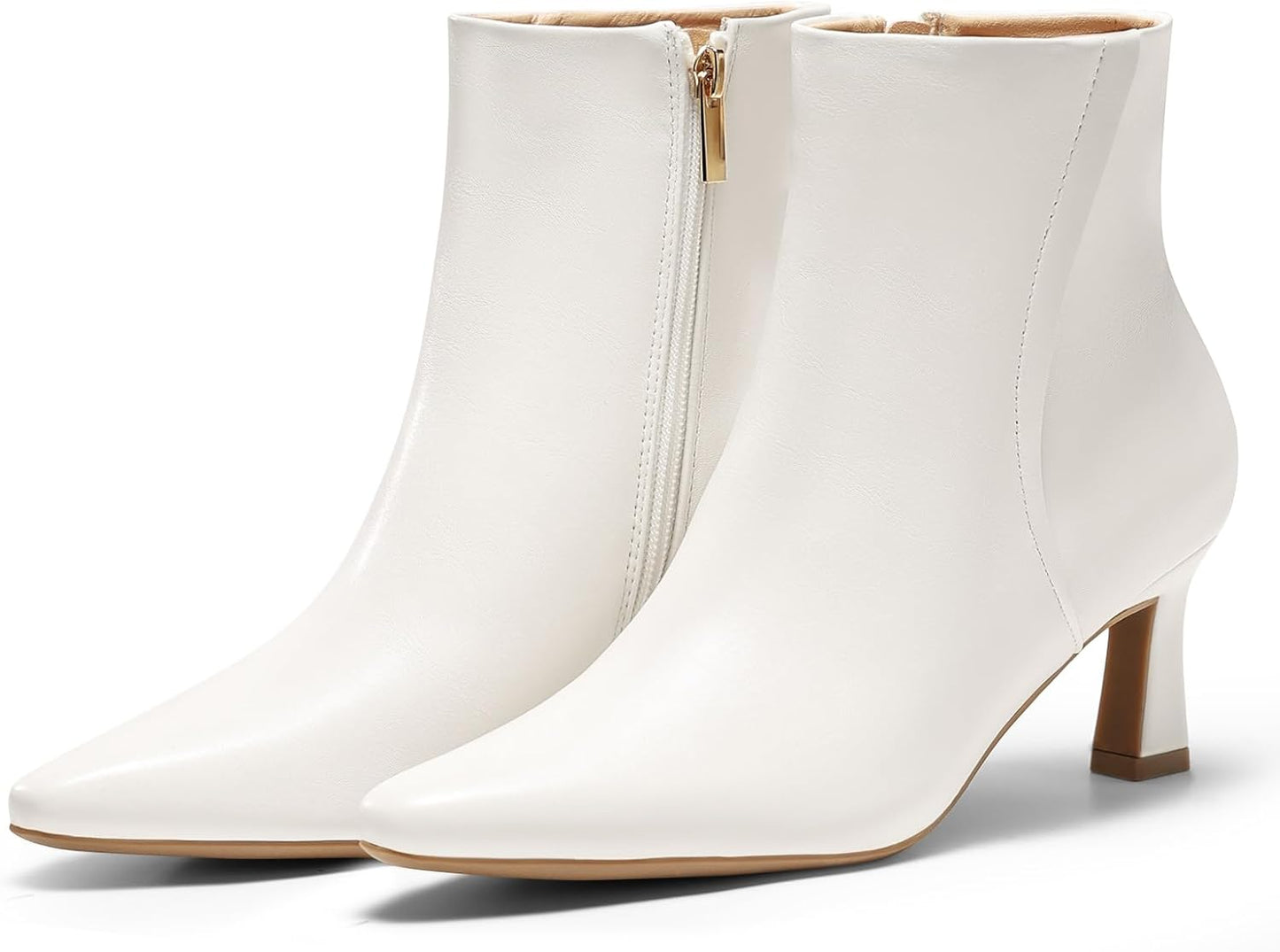 Coutgo Womens Ankle Boots with Kitten Low Heel for Winter