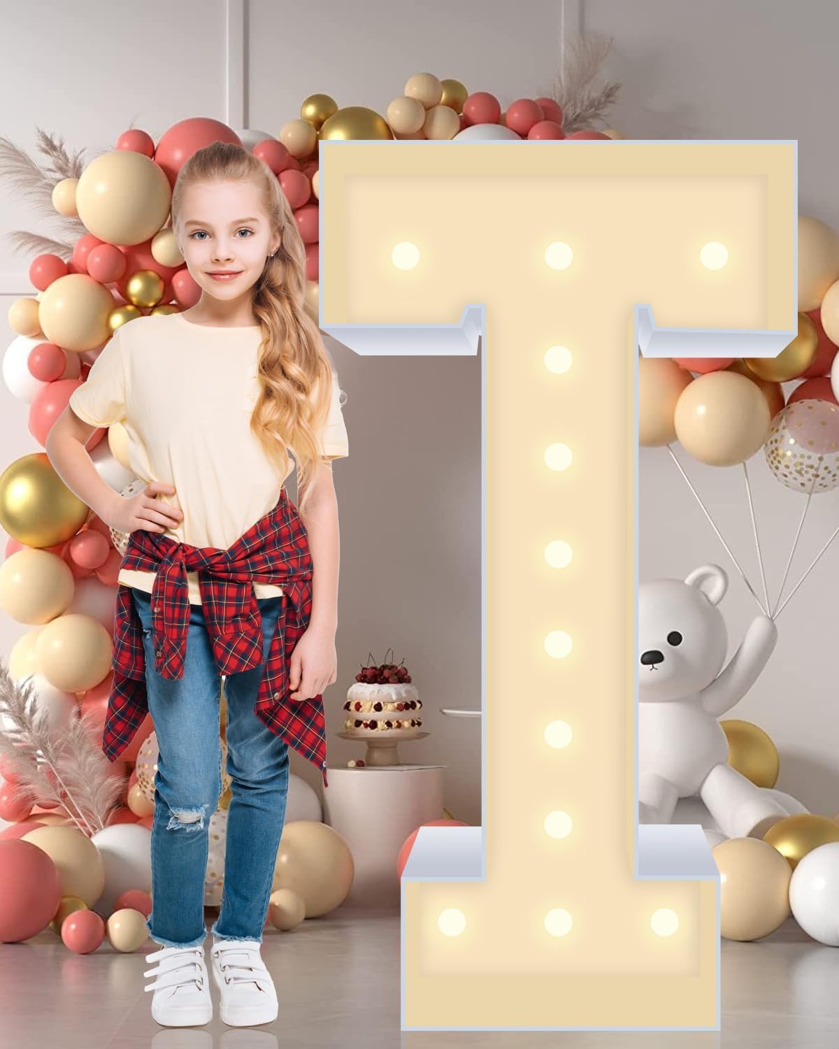 4ft Light Up Marquee Letters T Sign for All Celebrations