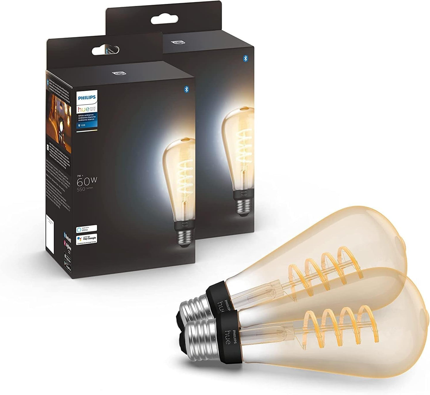 Philips Hue Smart 60W ST23 Filament LED Bulb - White Ambiance