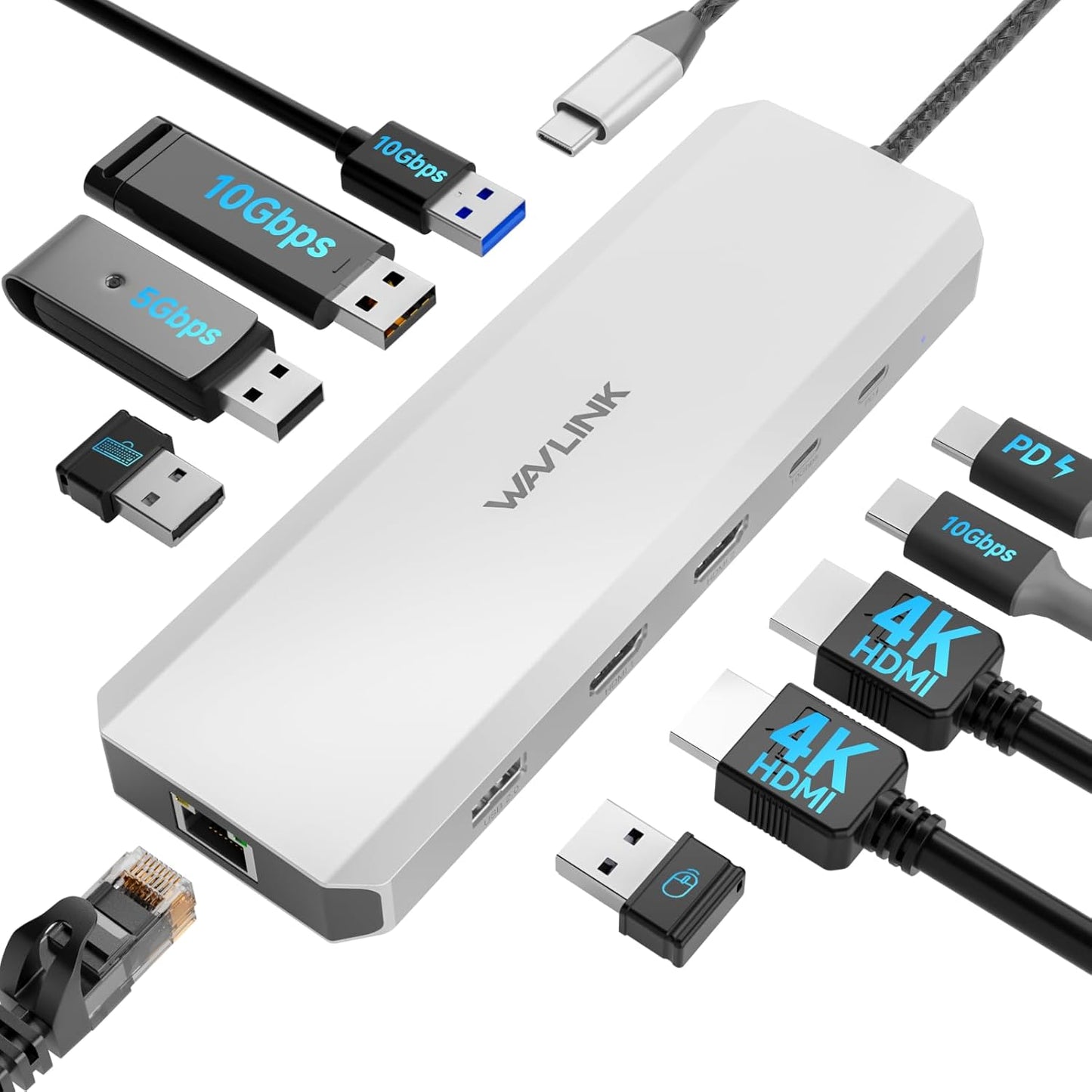 WAVLINK 10G Dual HDMI Dock: Ultimate Connectivity!