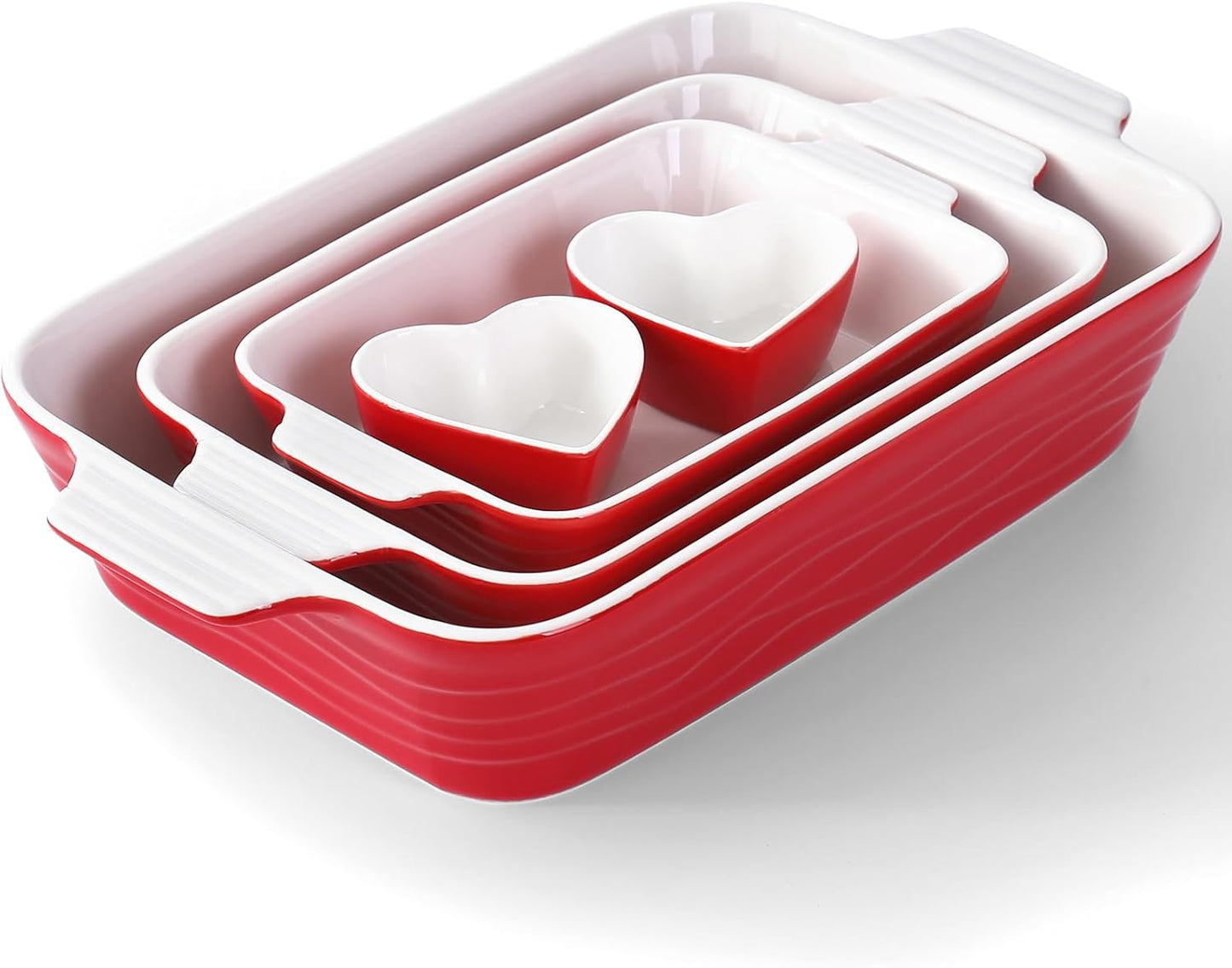 Ceramic Baking Dish Set for Oven with Ramekin and Non-Stick Design