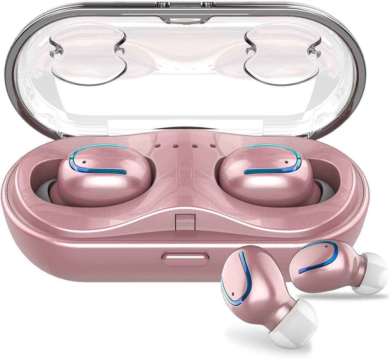 Obbug Rose Gold Earbuds: 48h Playtime, IPX7 Waterproof, Noise Cancelling