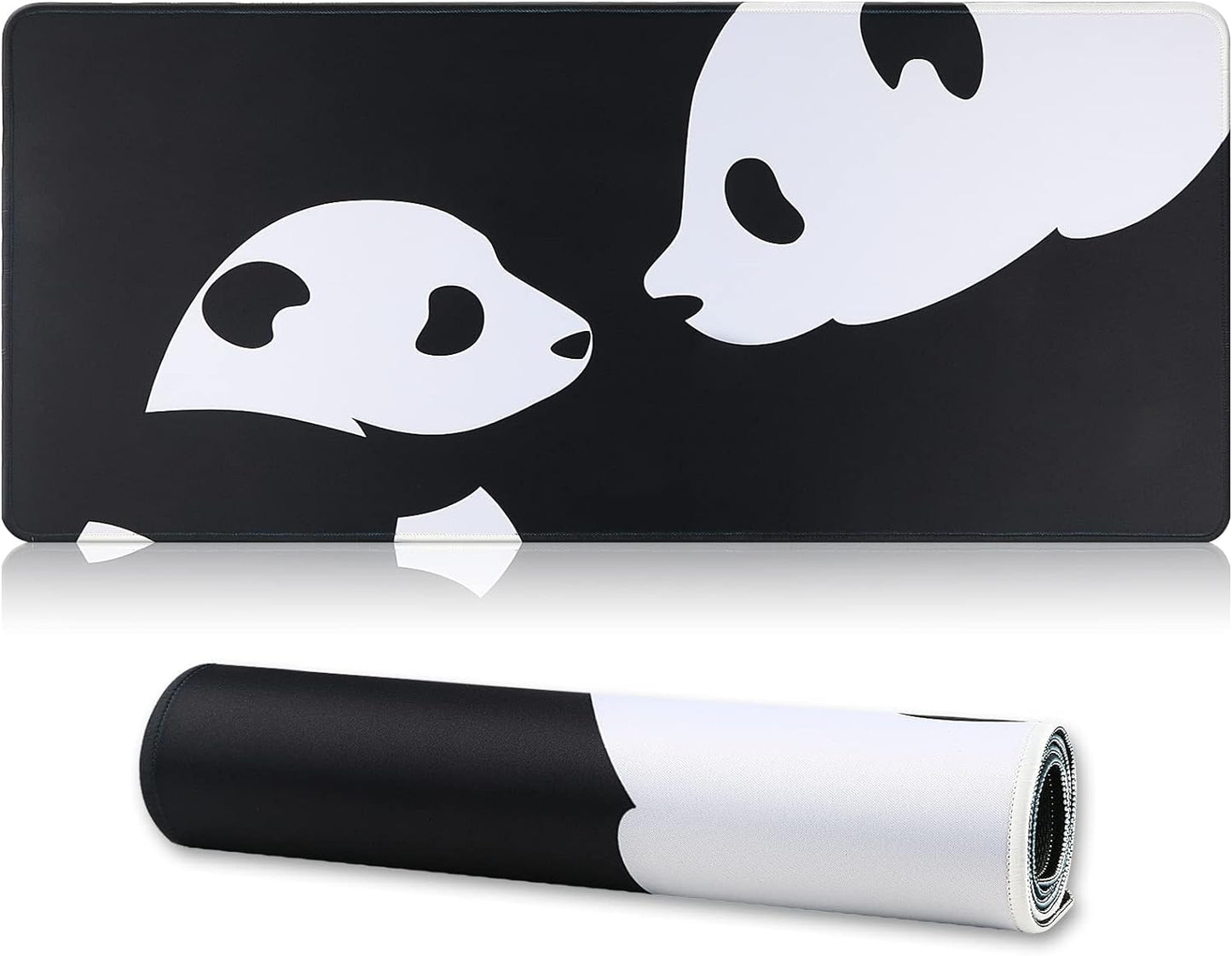 XL Panda Gaming Mouse Pad - Non-Slip Base, Stitched Edges