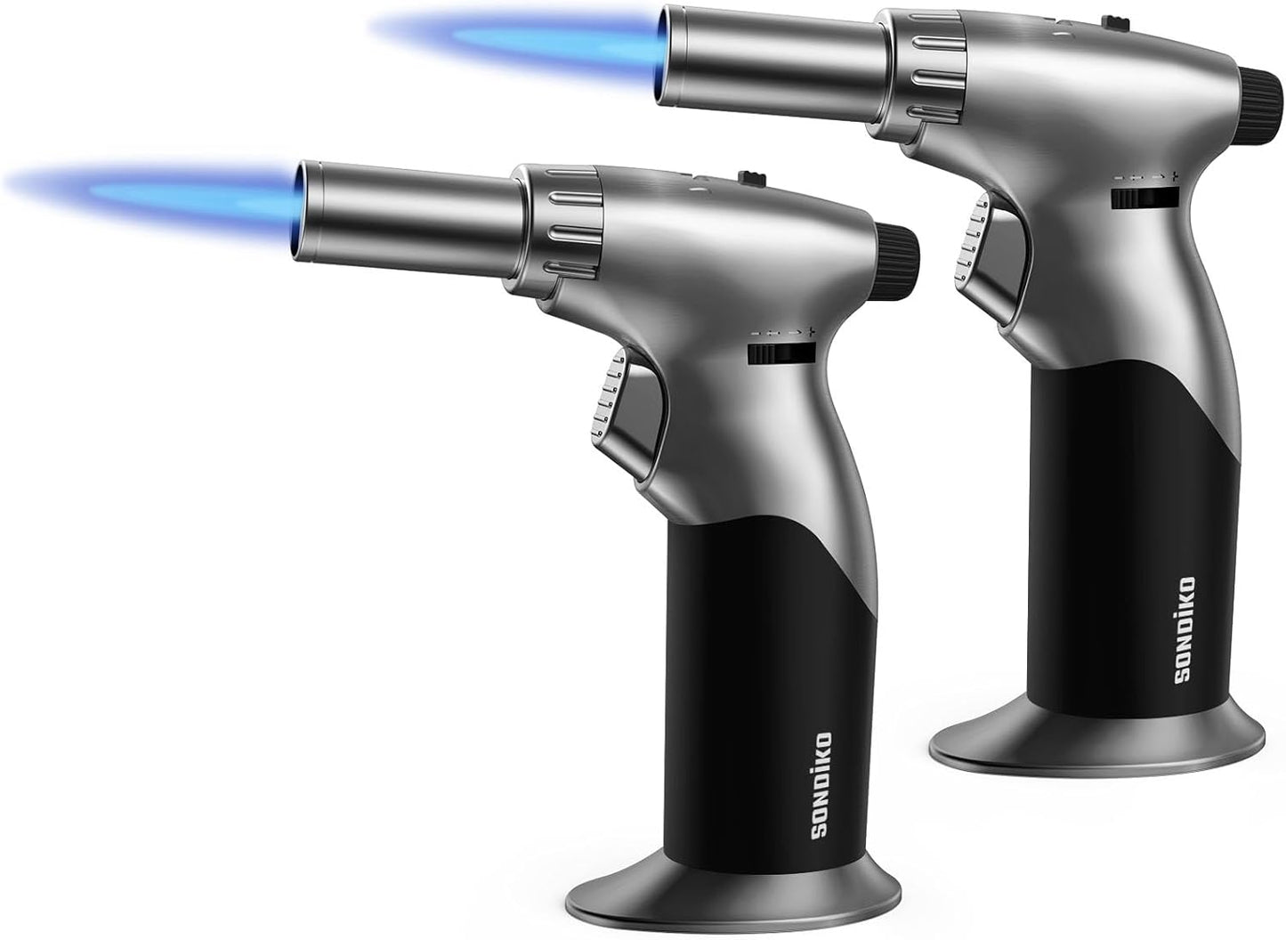 Sondiko Powerful DUAL Style Flame Butane Torch Lighter 2 Pack