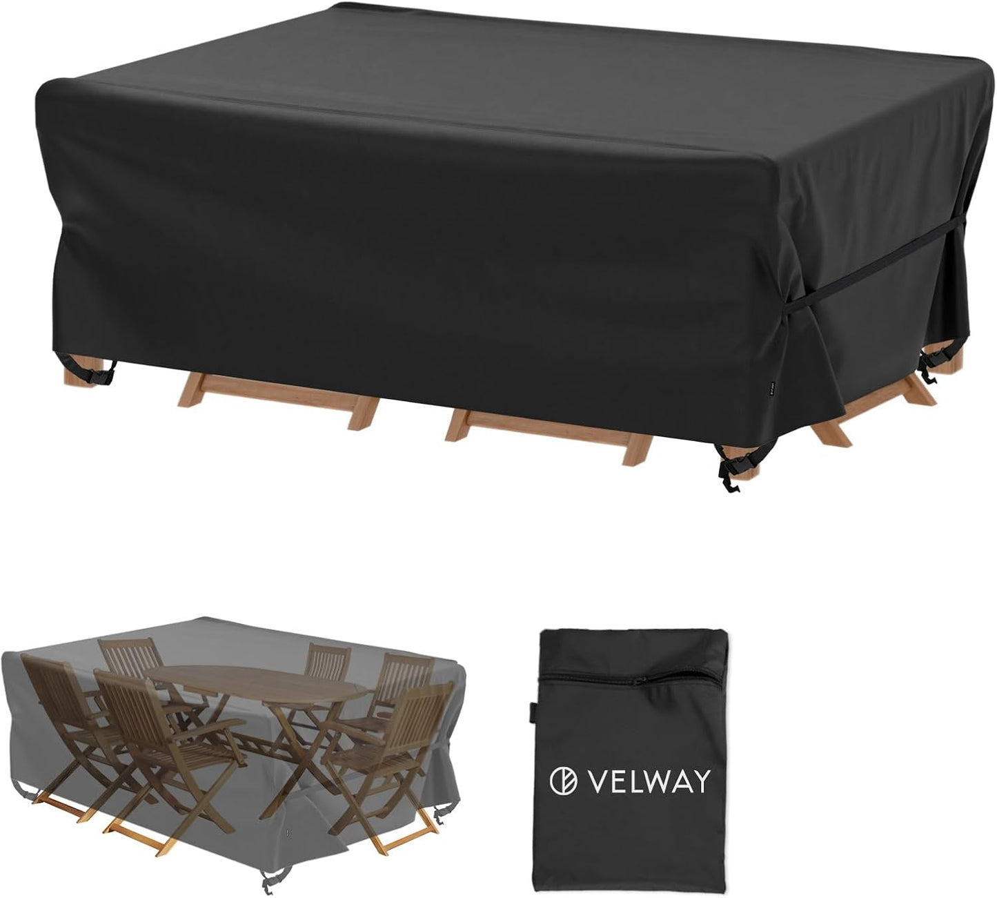 Velway Patio Table Chairs Set Cover Waterproof 74inLx47inW