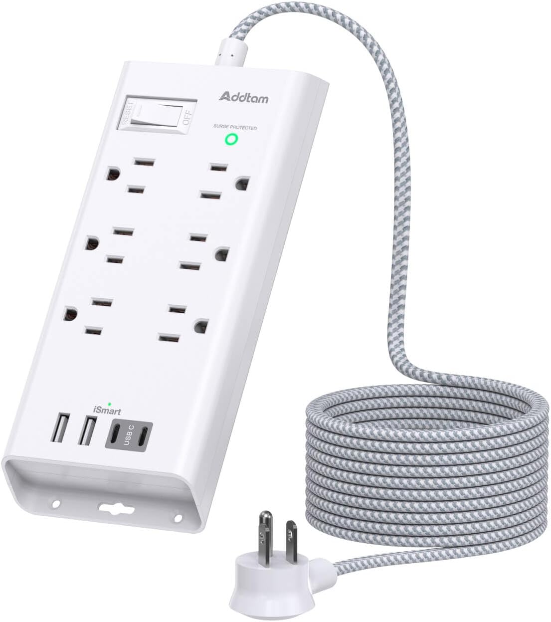Addtam Surge Protector: 6 Outlets, 4 USB Ports, 2 USB-C Ports