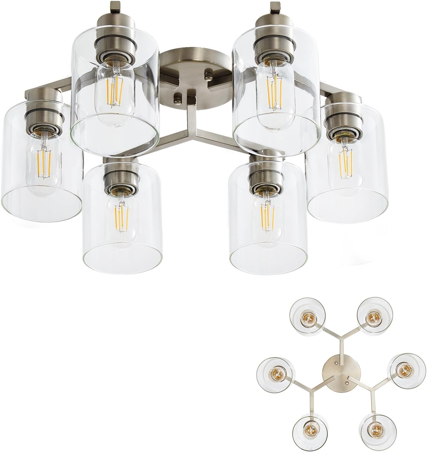 Modern 6 Light Semi Flush Mount Ceiling Light for Any Room