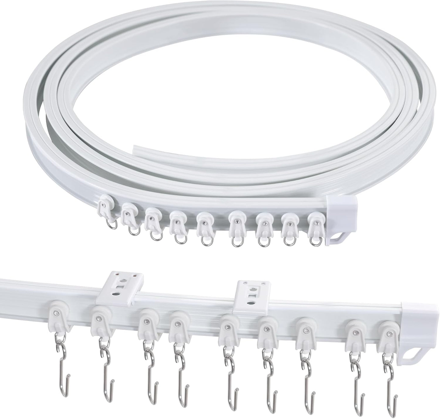 Flexi-Mount Ceiling Curtain Track - 23ft Bendable Rail