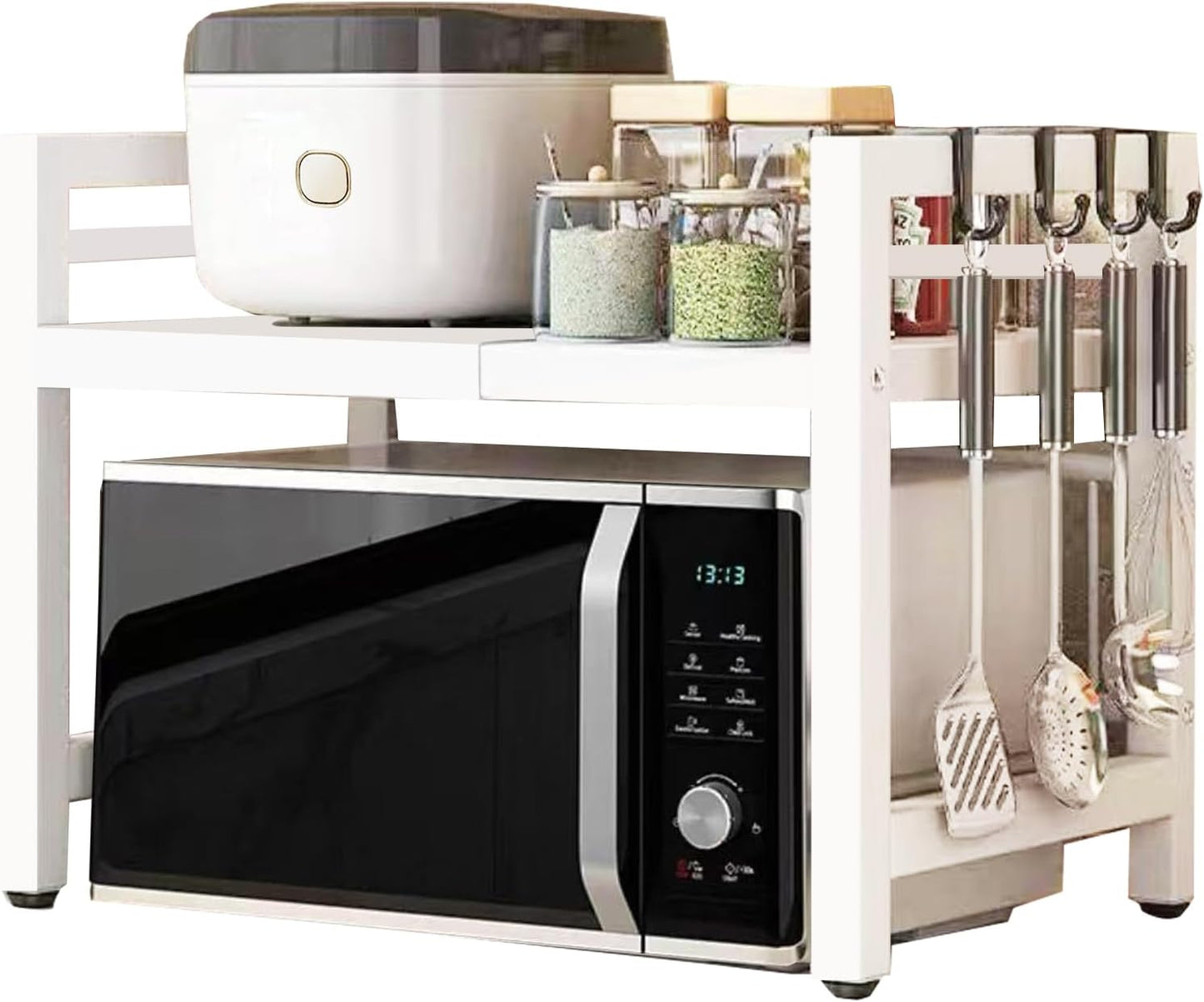 Expandable Microwave Shelf - Maximize Kitchen Space!