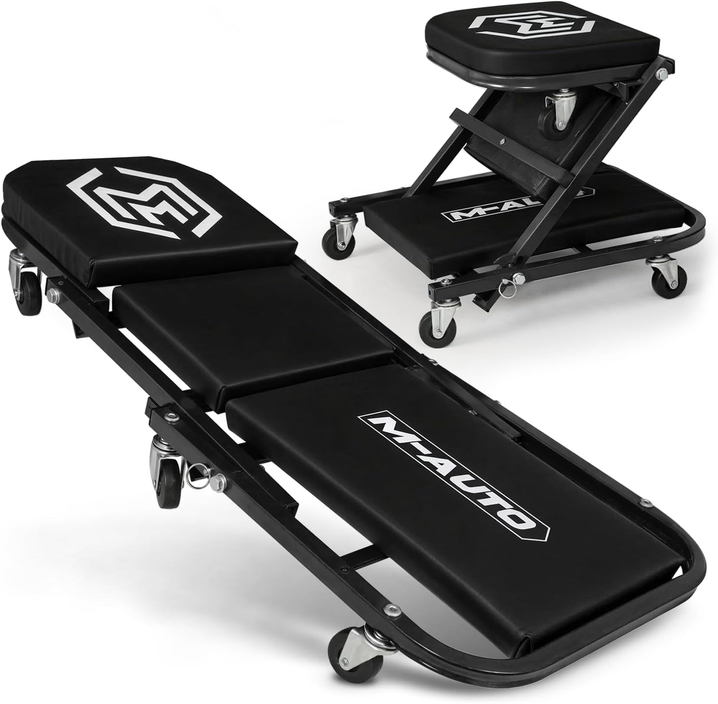 M-AUTO 40-Inch Folding Creeper Rolling Seat for Garage Work