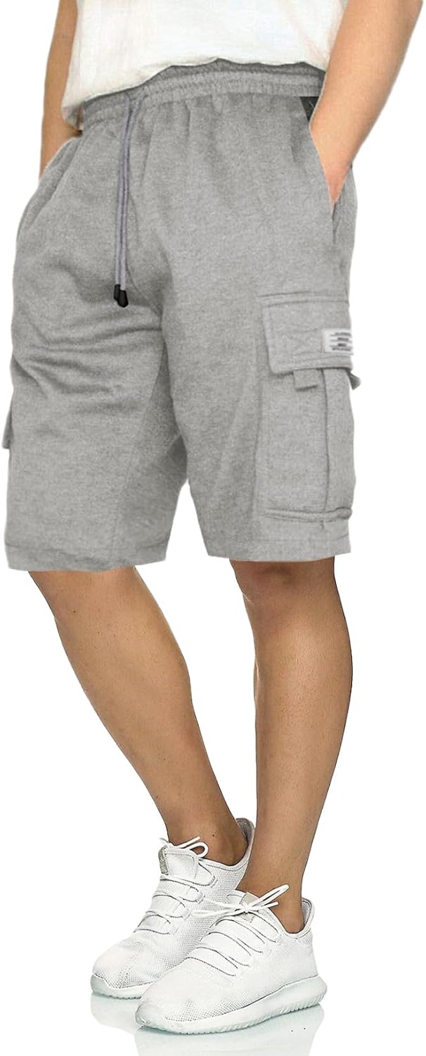 JMIERR Mens Cargo Sweat Shorts - Comfortable Athletic Wear