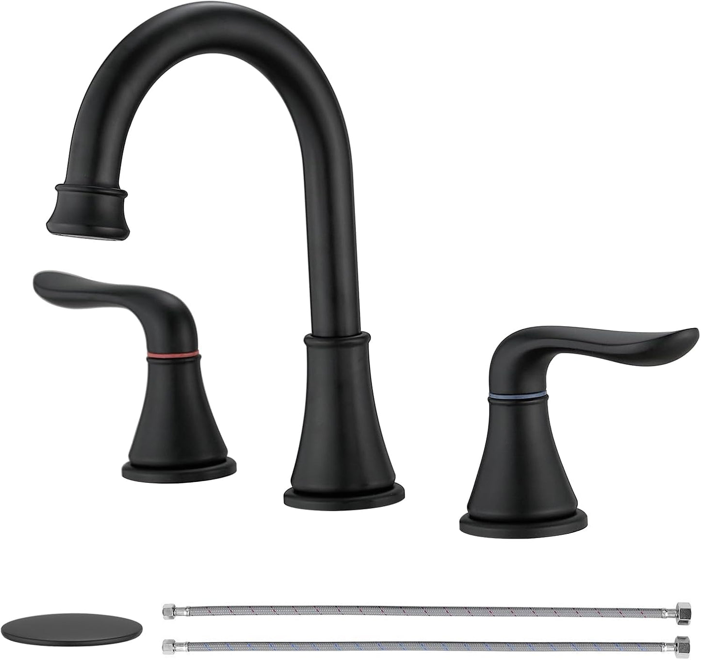 Modern 3 Hole Widespread Bathroom Faucet with Double Handles