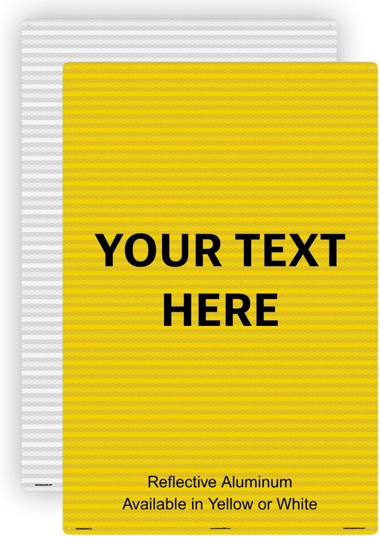 Custom Metal Sign Personalized Message Reflective Aluminum 36x24