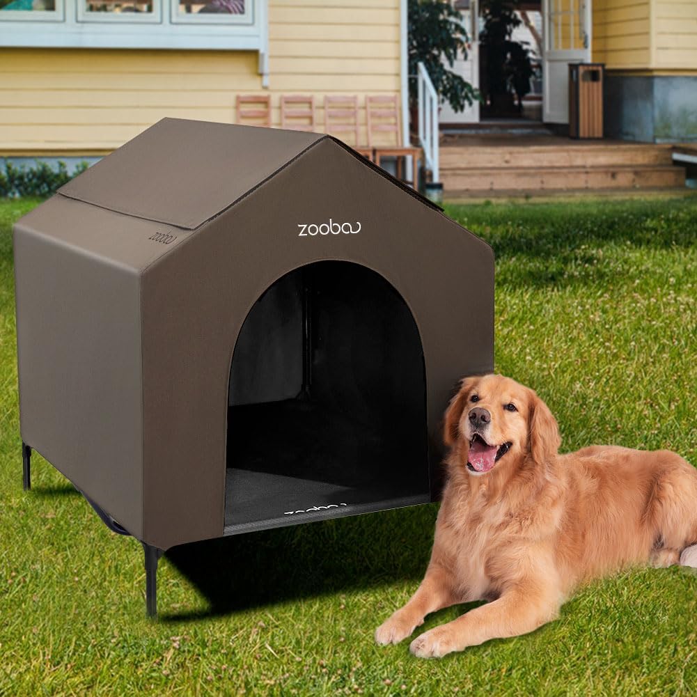 42in 2-in-1 Dog House for Medium Dogs, Elevated Comfort