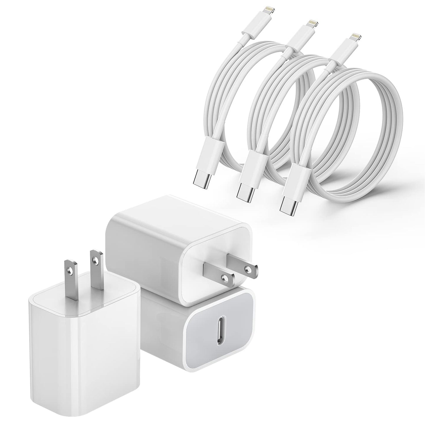 iPhone 13 Fast Charger 3 Pack with 20W USB-C Power Delivery