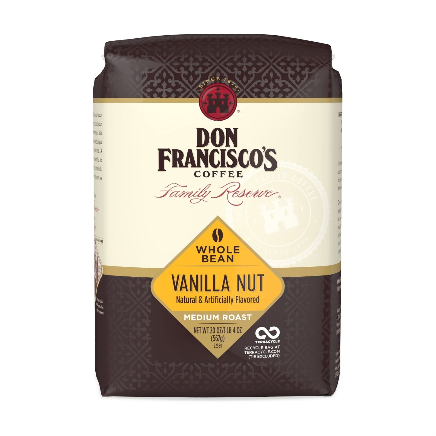 Premium Vanilla Nut Whole Bean Coffee - Family Crafted Since 1870