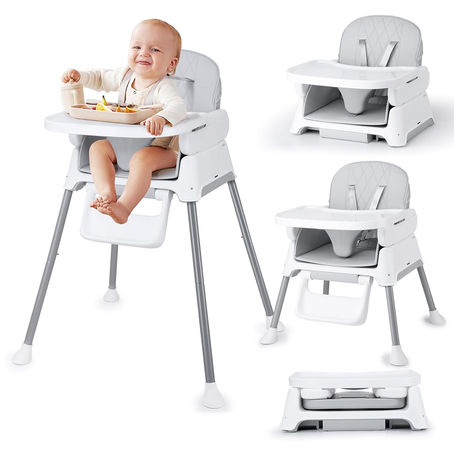Bellababy 3-in-1 High Chair: Compact, Adjustable, Easy-Clean!