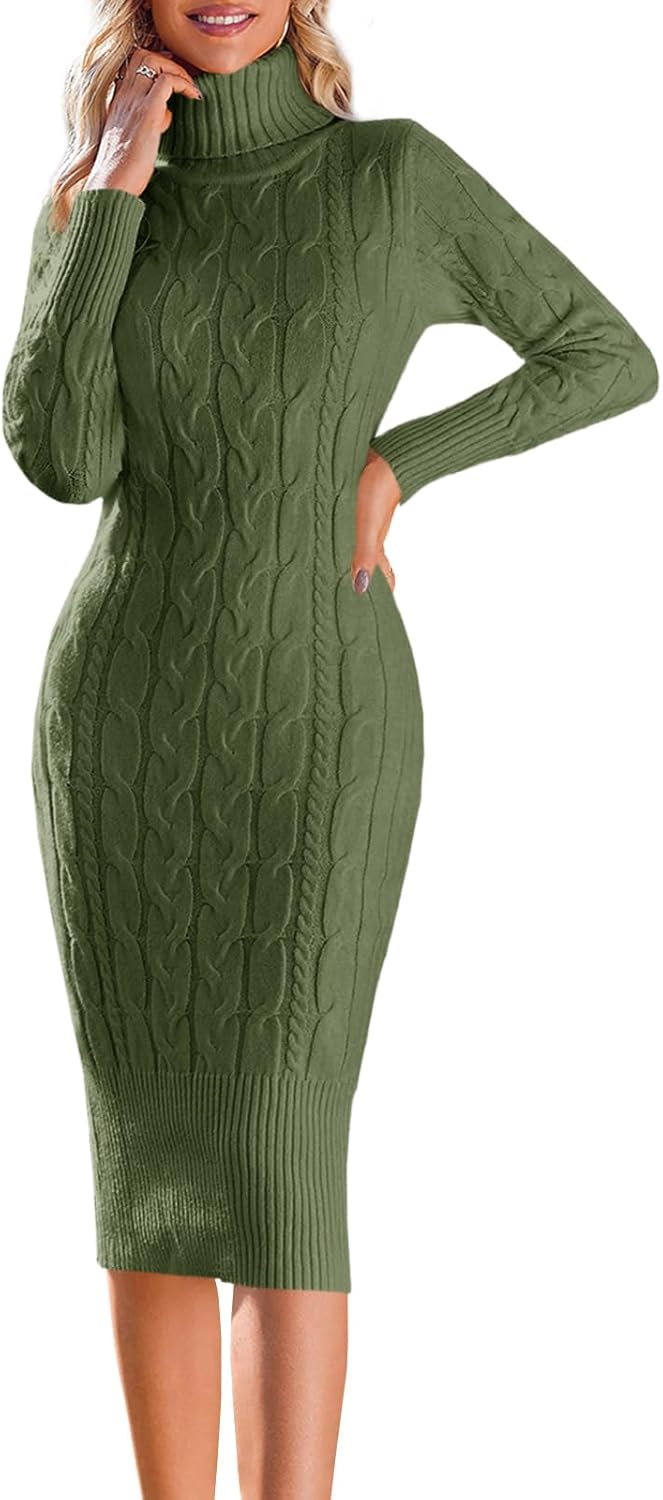 Stylish Womens Long Sleeve Turtleneck Sweater Dress for All Occasions
