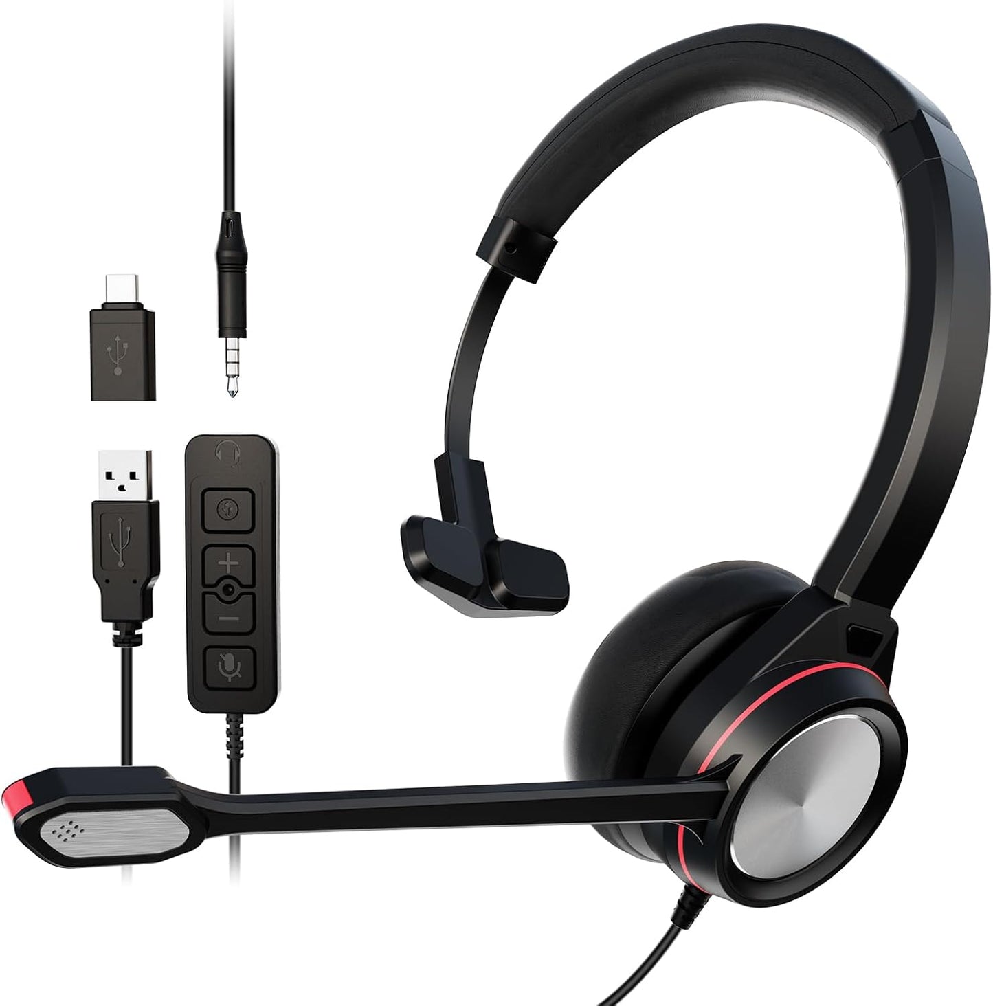 Jiade USB Headset with Microphone for Clear Communication