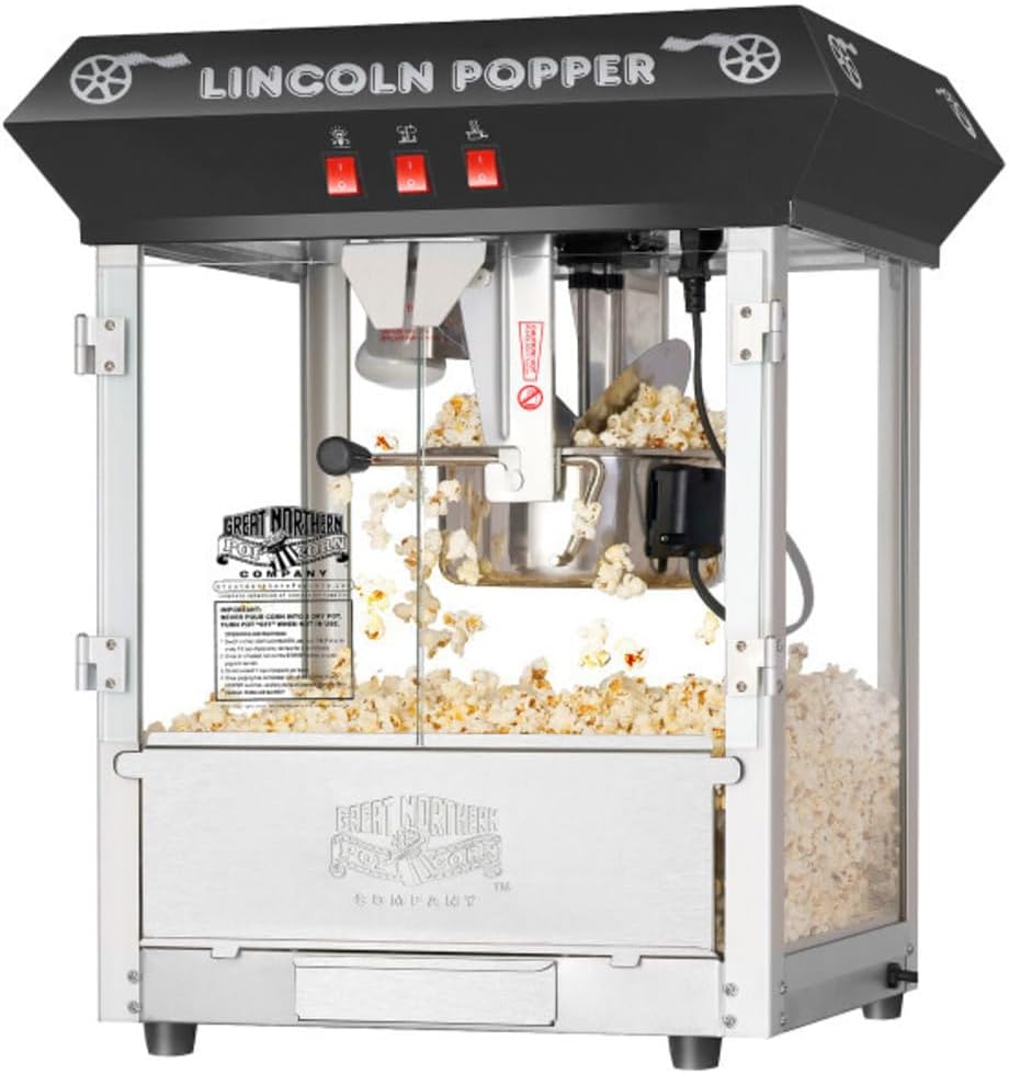 Great Northern 8oz Popcorn Machine - Stainless Steel Kettle, Warming Light