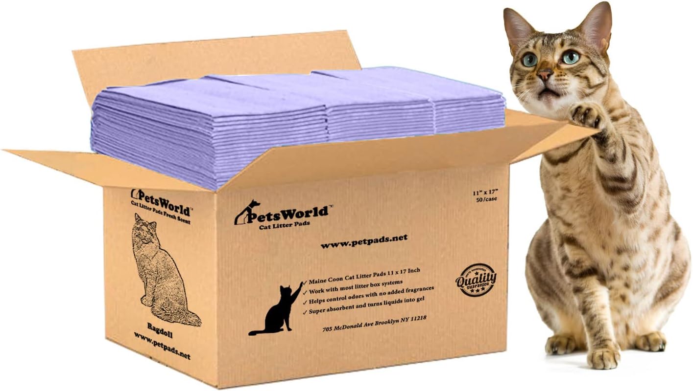 Universal Fit Cat Pad Refills for Litter Box - 50 Pack