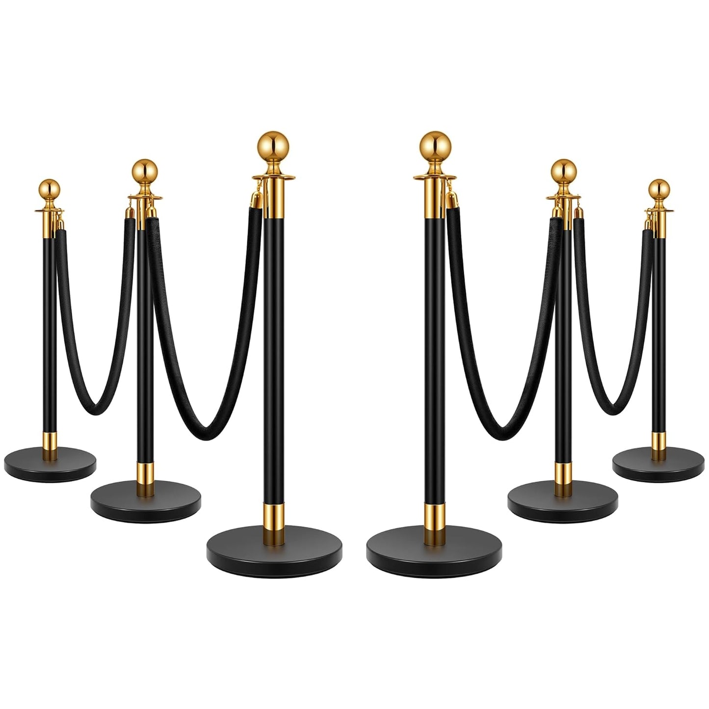 VIVOHOME Stainless Steel Stanchion Post Set with Velvet Ropes