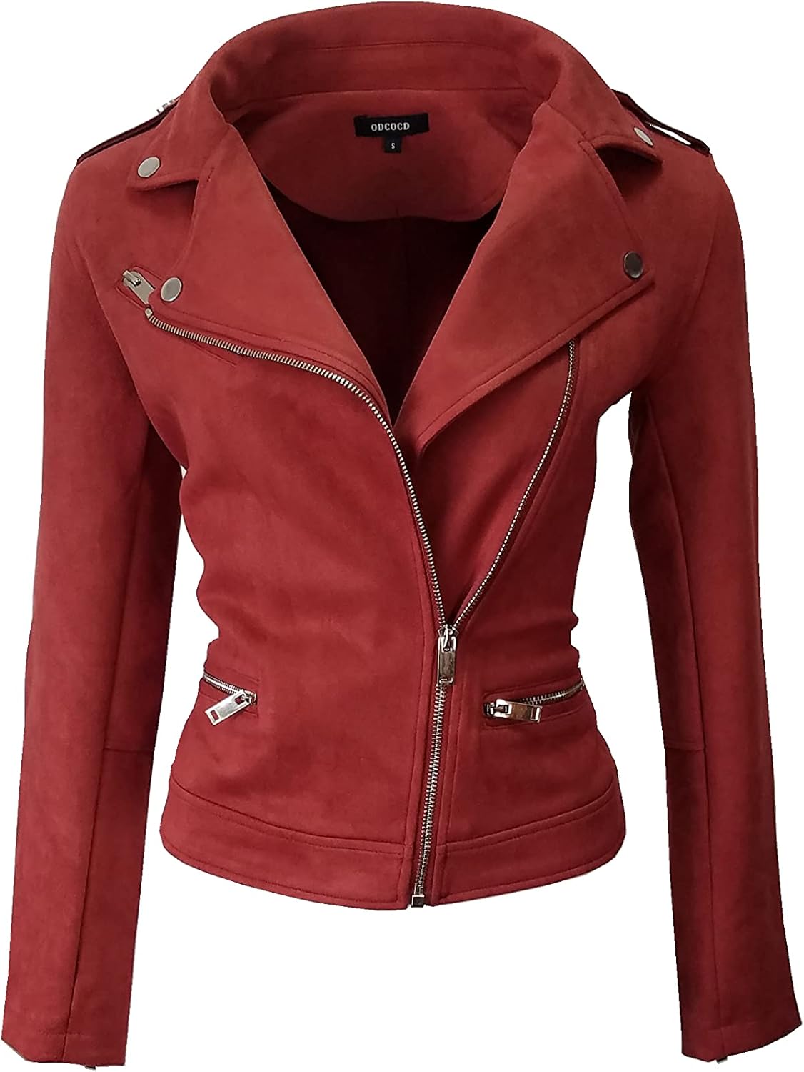 ODCOCD Faux Suede Jacket for Women Long Sleeve Casual Outwear