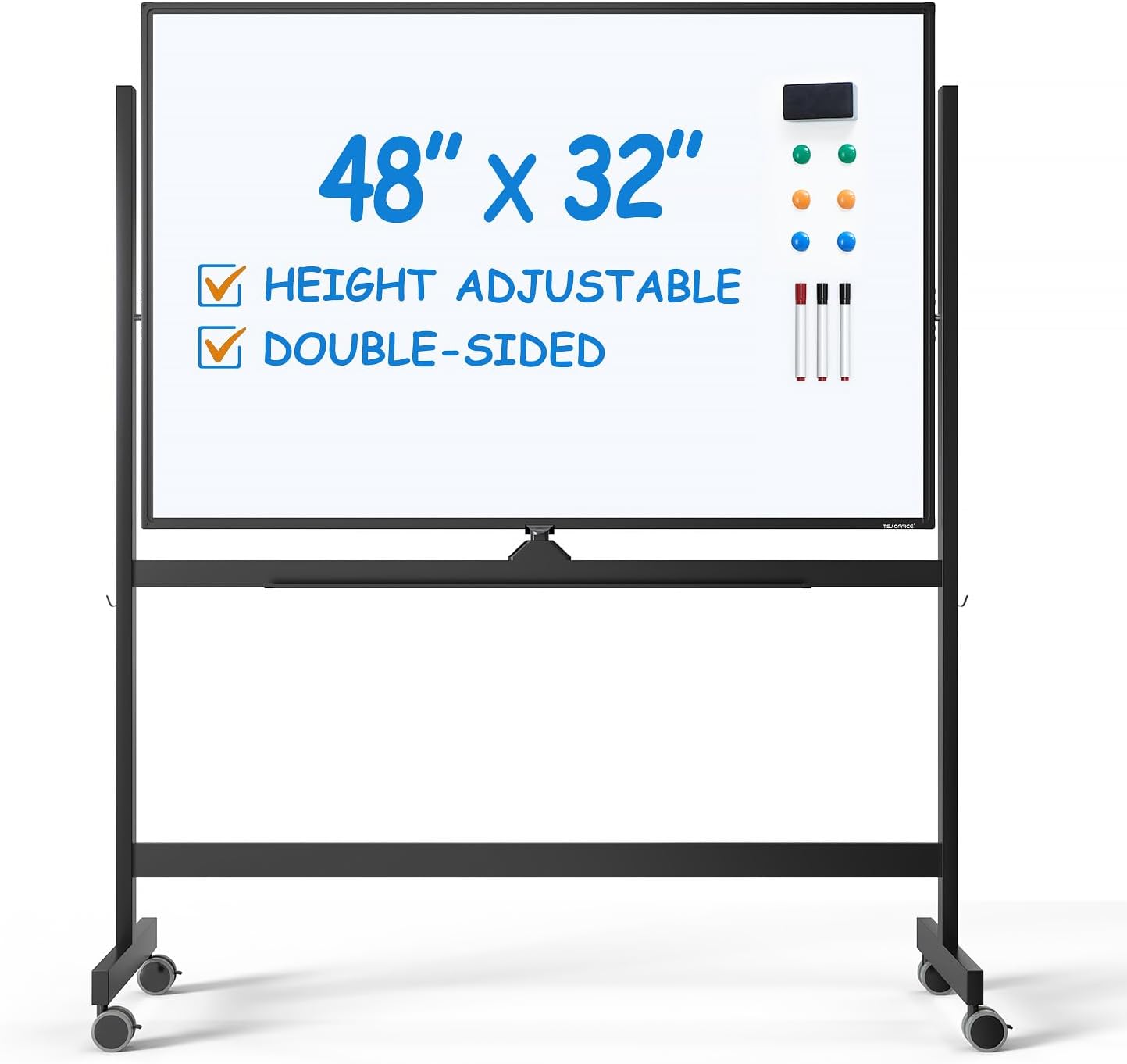 Large Rolling Whiteboard - Height Adjustable Dry Erase Board