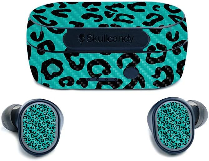 Protective Teal Leopard Skin for Skullcandy Sesh | Durable Carbon Fiber Finish