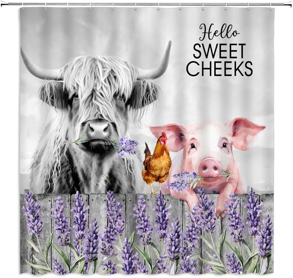 Farmhouse Animal Shower Curtain Set - Rustic Charm
