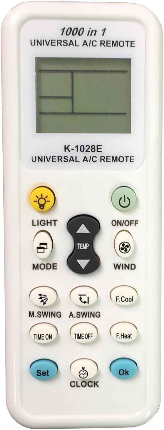 Universal A/C Remote Control - Compatible with 1000 Brands - User Instructions Included