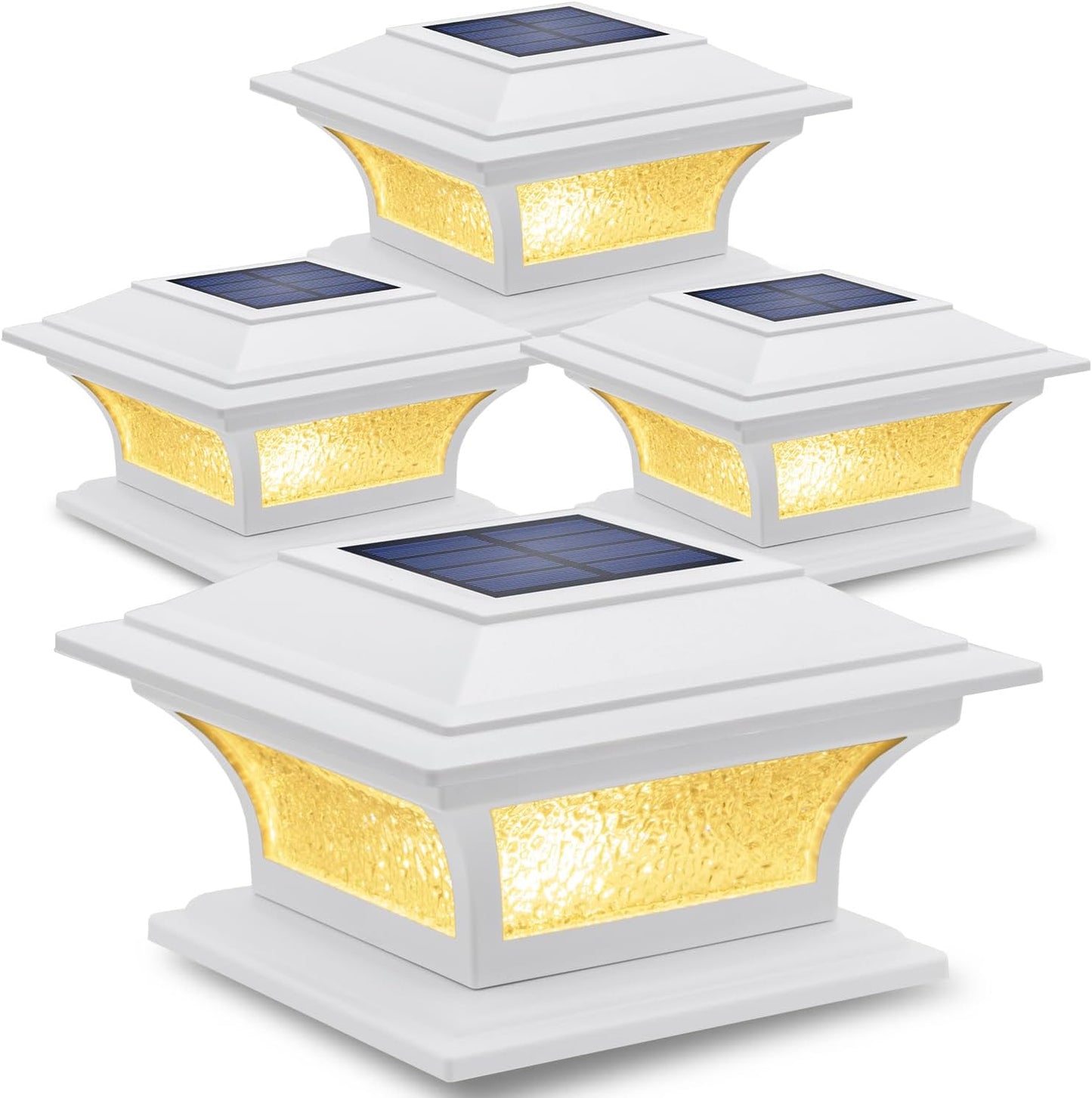 SIEDiNLAR Solar Post Lights for 4x4 5x5 6x6 Posts - 4 Pack
